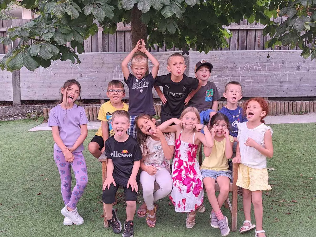 Die Schulvorbereitungskinder bei ihrer Übernachtungsparty im Kindergarten.